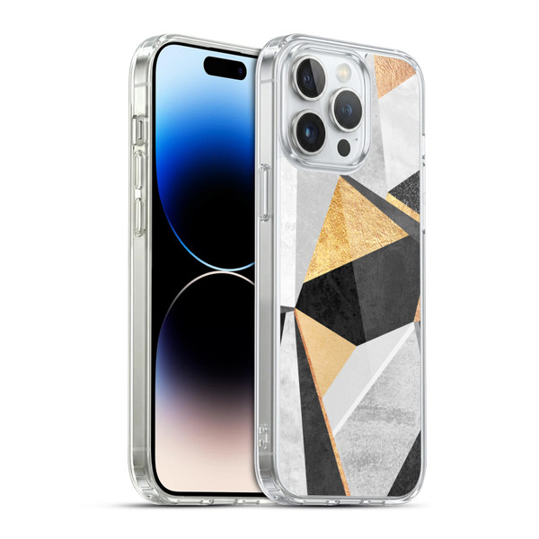 Elisabeth Fredriksson Geometric Design And Pattern Geometry Gold Soft Gel Case for Apple iPhone 14 Pro Max & MagSafe