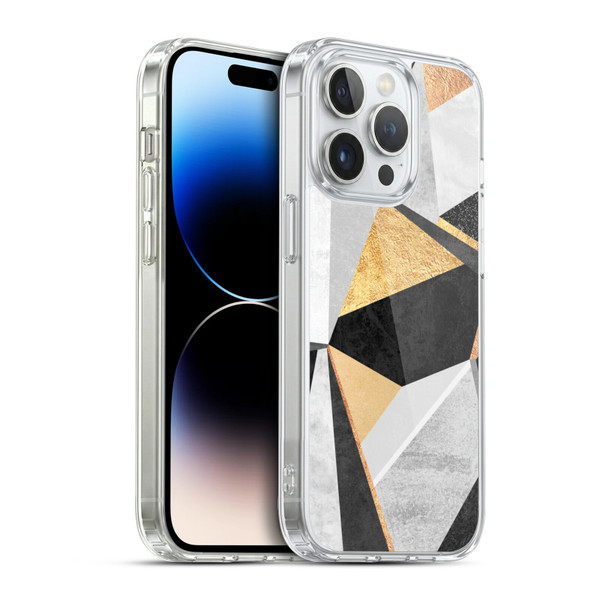 Elisabeth Fredriksson Geometric Design And Pattern Geometry Gold Soft Gel Case for Apple iPhone 14 Pro & MagSafe