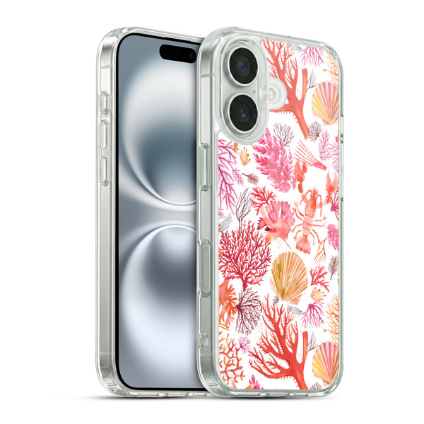 Ninola Ocean Orange Corals Soft Gel Case for Apple iPhone 16 & MagSafe