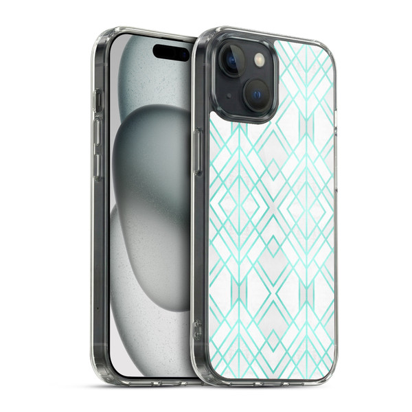 Elisabeth Fredriksson Geometric Design And Pattern Turquoise Geo Soft Gel Case for Apple iPhone 15 & MagSafe