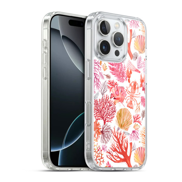 Ninola Ocean Orange Corals Soft Gel Case for Apple iPhone 16 Pro & MagSafe