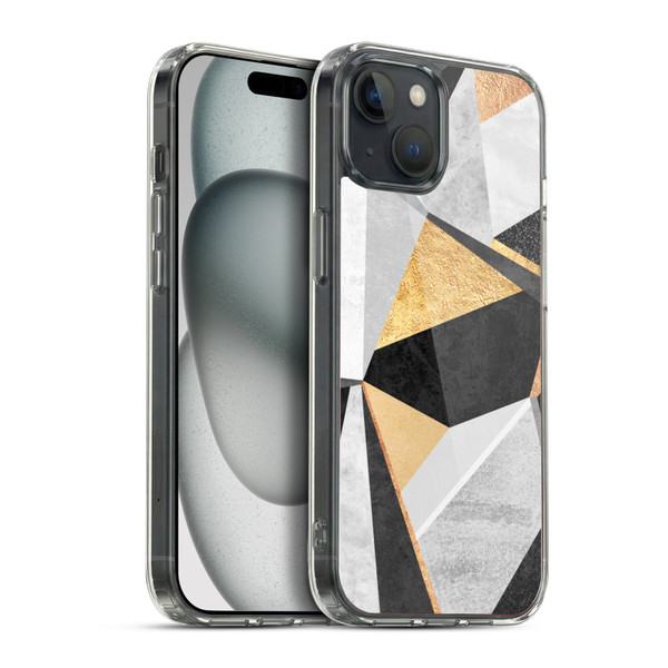 Elisabeth Fredriksson Geometric Design And Pattern Geometry Gold Soft Gel Case for Apple iPhone 15 Plus & MagSafe