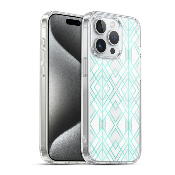 Elisabeth Fredriksson Geometric Design And Pattern Turquoise Geo Soft Gel Case for Apple iPhone 15 Pro & MagSafe