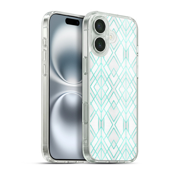 Elisabeth Fredriksson Geometric Design And Pattern Turquoise Geo Soft Gel Case for Apple iPhone 16 Plus & MagSafe