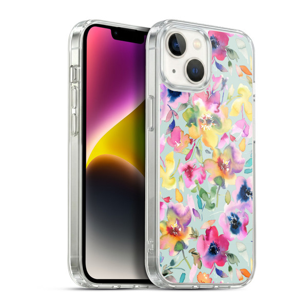 Ninola Pastel Beautiful Floral Artistic Summer Soft Gel Case for Apple iPhone 14