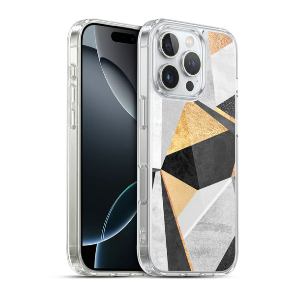 Elisabeth Fredriksson Geometric Design And Pattern Geometry Gold Soft Gel Case for Apple iPhone 16 Pro & MagSafe