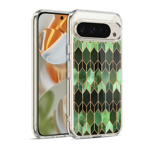 Elisabeth Fredriksson Geometric Design And Pattern Green Stained Glass Soft Gel Case for Google Pixel 9 / Pixel 9 Pro