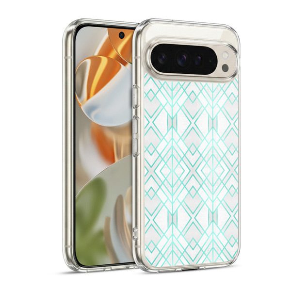 Elisabeth Fredriksson Geometric Design And Pattern Turquoise Geo Soft Gel Case for Google Pixel 9 / Pixel 9 Pro
