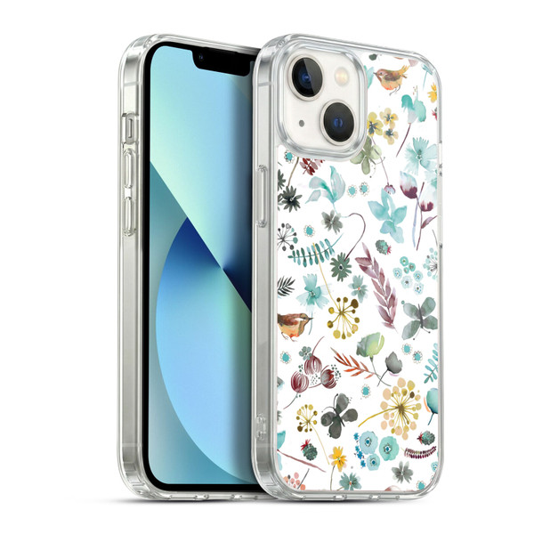 Ninola Spring Floral Butterfly Nature Soft Gel Case for Apple iPhone 13