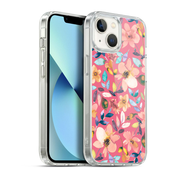 Ninola Spring Floral Tropical Flowers Soft Gel Case for Apple iPhone 13