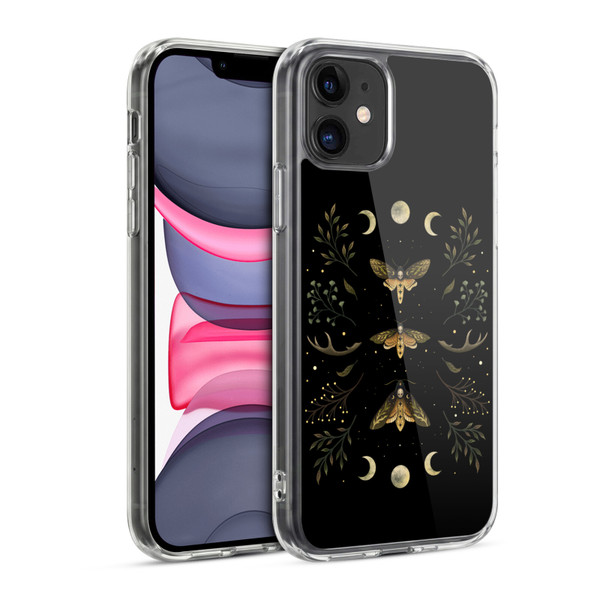 Episodic Drawing Illustration Animals Death Head Moth Night Soft Gel Case for Apple iPhone 11