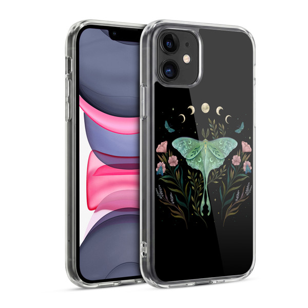 Episodic Drawing Illustration Animals Moth and Flowers Soft Gel Case for Apple iPhone 11