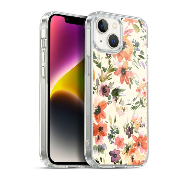 Ninola Spring Floral Painterly Flowers Soft Gel Case for Apple iPhone 14