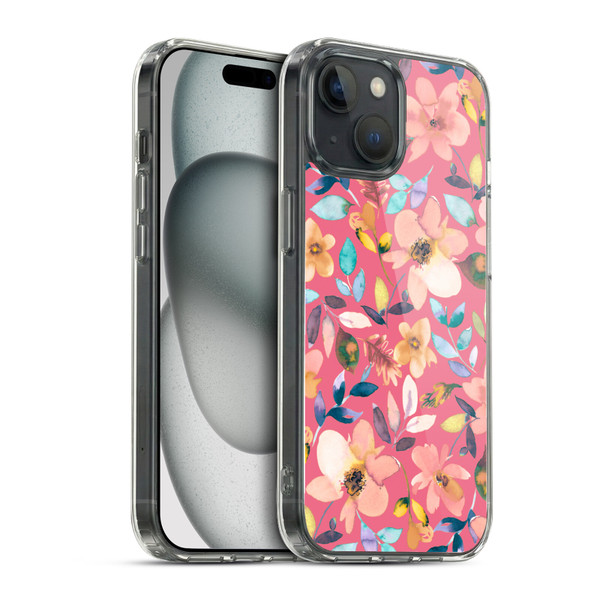 Ninola Spring Floral Tropical Flowers Soft Gel Case for Apple iPhone 15 & MagSafe