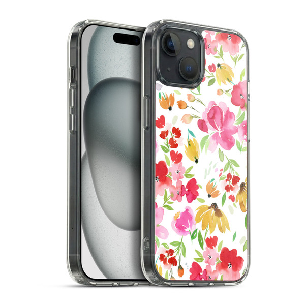 Ninola Spring Floral Flowers Red Soft Gel Case for Apple iPhone 15 Plus & MagSafe