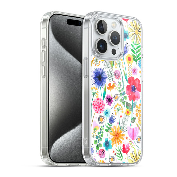 Ninola Spring Floral Flowers Garden Soft Gel Case for Apple iPhone 15 Pro & MagSafe