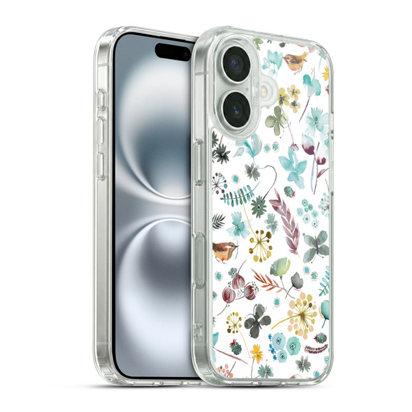 Ninola Spring Floral Butterfly Nature Soft Gel Case for Apple iPhone 16 & MagSafe