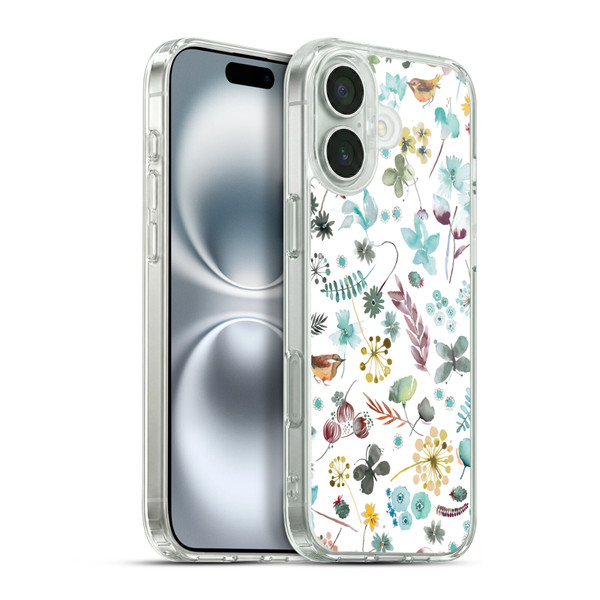Ninola Spring Floral Butterfly Nature Soft Gel Case for Apple iPhone 16 Plus & MagSafe