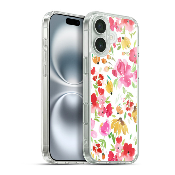 Ninola Spring Floral Flowers Red Soft Gel Case for Apple iPhone 16 Plus & MagSafe