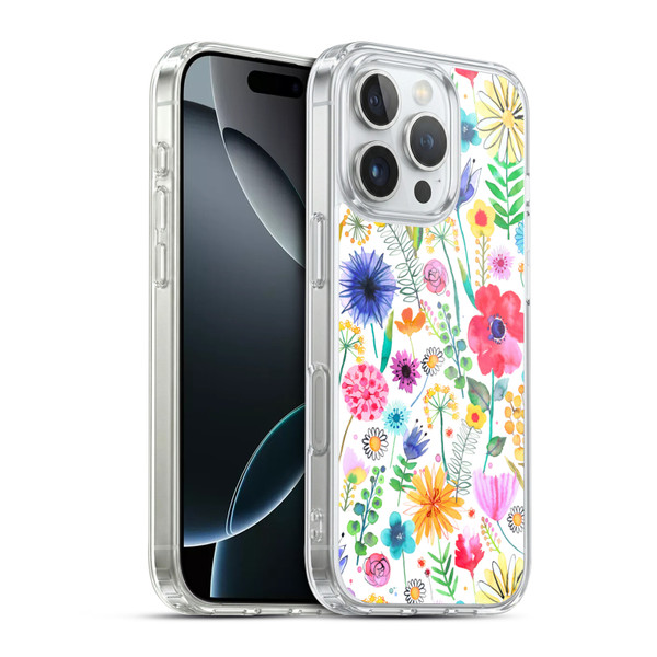 Ninola Spring Floral Flowers Garden Soft Gel Case for Apple iPhone 16 Pro & MagSafe