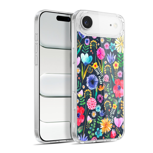Ninola Spring Floral Flowers Spring Garden Navy Soft Gel Case for Apple iPhone 17 Air