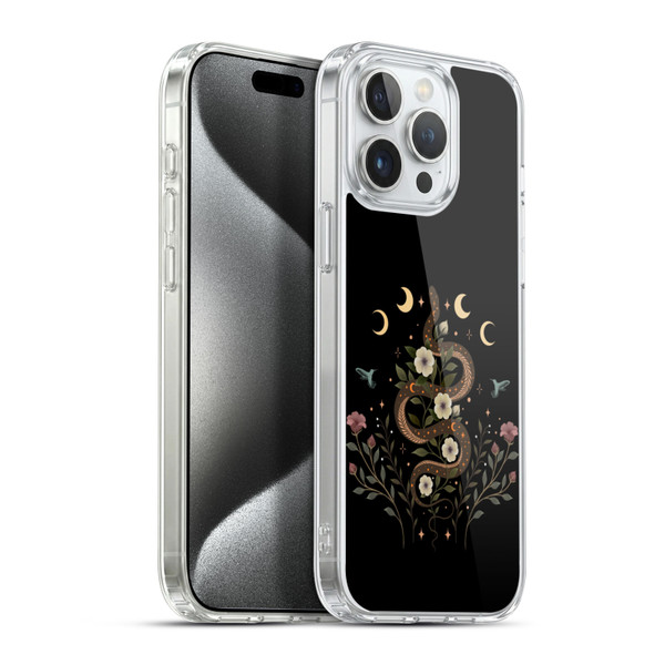 Episodic Drawing Illustration Animals Serpent Spell Soft Gel Case for Apple iPhone 15 Pro Max & MagSafe