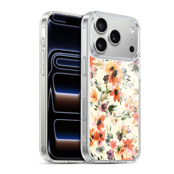 Ninola Spring Floral Painterly Flowers Soft Gel Case for Apple iPhone 17 Pro