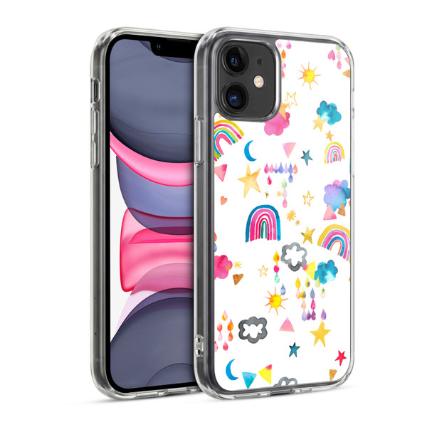 Ninola Watercolor Patterns Sky Kids Fantasy Soft Gel Case for Apple iPhone 11
