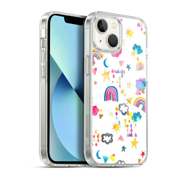 Ninola Watercolor Patterns Sky Kids Fantasy Soft Gel Case for Apple iPhone 13