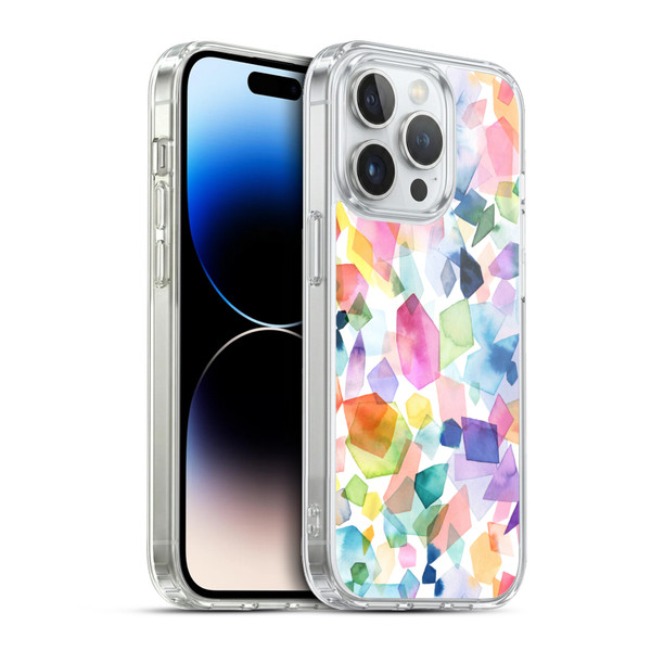 Ninola Watercolor Patterns Colorful Gems Crystals Soft Gel Case for Apple iPhone 13 Pro & MagSafe