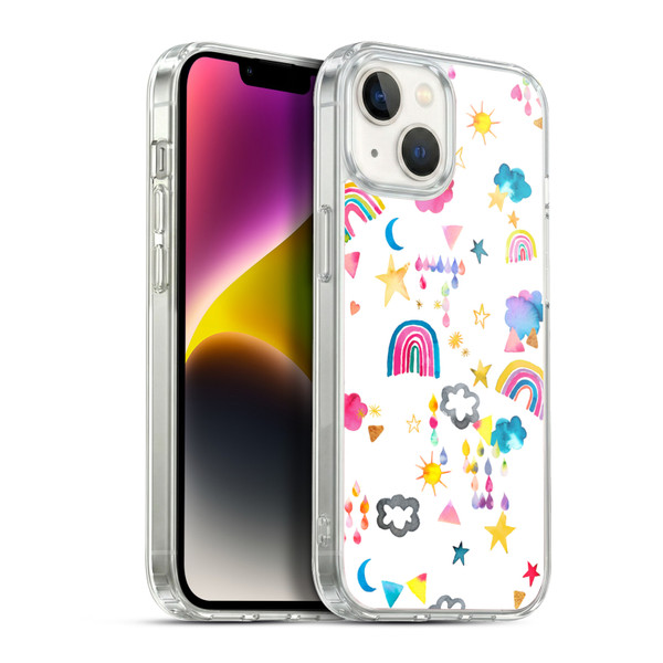 Ninola Watercolor Patterns Sky Kids Fantasy Soft Gel Case for Apple iPhone 14