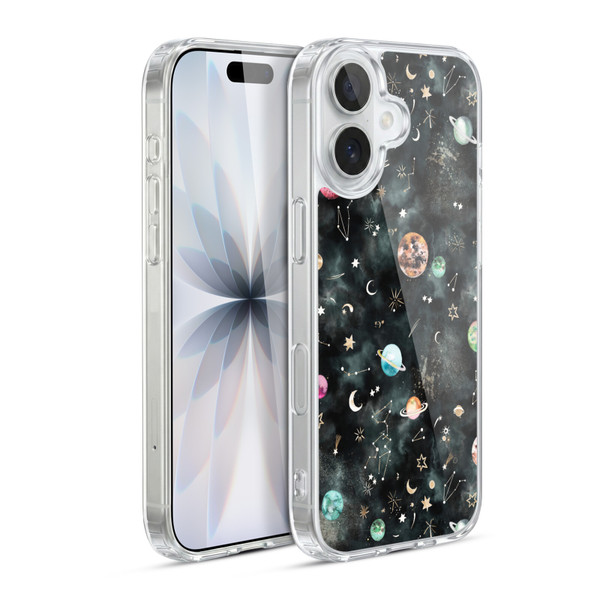 Ninola Watercolor Patterns Space Galaxy Planets Soft Gel Case for Apple iPhone 17
