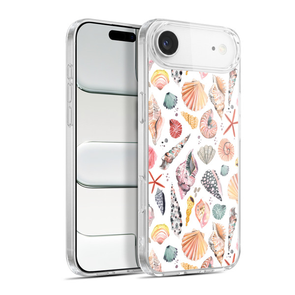 Ninola Watercolor Patterns Sea Shells Spicy Orange Soft Gel Case for Apple iPhone 17 Air