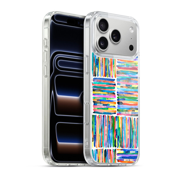 Ninola Watercolor Patterns Handpainted Stripes Soft Gel Case for Apple iPhone 17 Pro Max