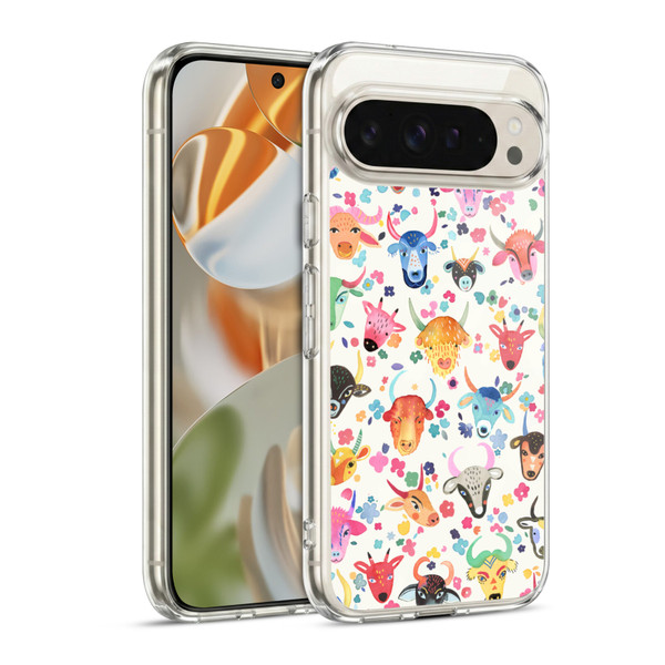 Ninola Watercolor Patterns Cute Ox Farm Soft Gel Case for Google Pixel 9 / Pixel 9 Pro