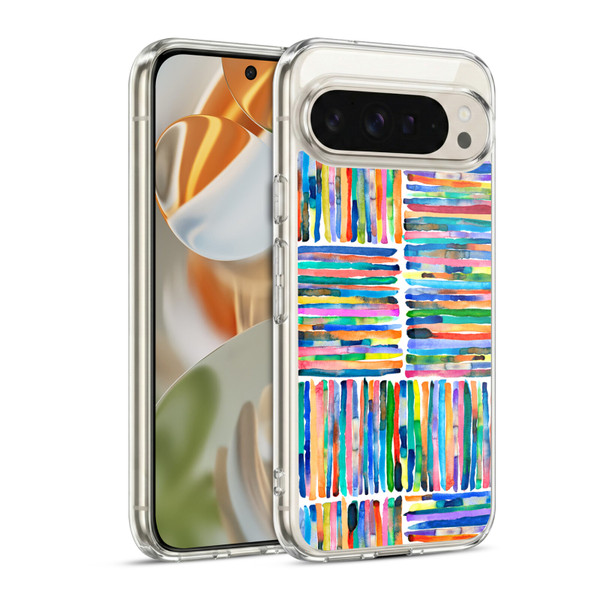 Ninola Watercolor Patterns Handpainted Stripes Soft Gel Case for Google Pixel 9 / Pixel 9 Pro