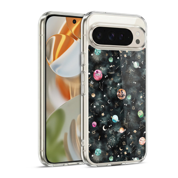 Ninola Watercolor Patterns Space Galaxy Planets Soft Gel Case for Google Pixel 9 / Pixel 9 Pro