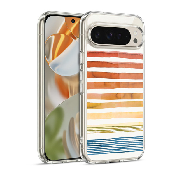 Ninola Watercolor Patterns Stripes Sunset Summer Soft Gel Case for Google Pixel 9 / Pixel 9 Pro