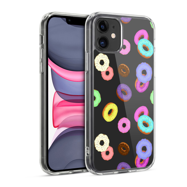 PLdesign Food Patterns Cool Fun Colorful Donuts Soft Gel Case for Apple iPhone 11