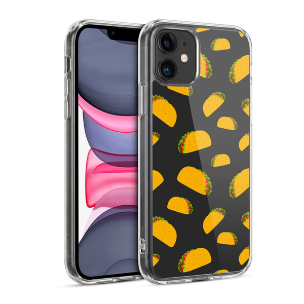 PLdesign Food Patterns Cool Fun Taco Soft Gel Case for Apple iPhone 11