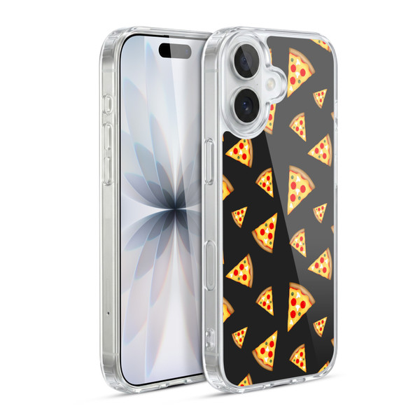 PLdesign Food Patterns Cool Fun Pizza Slices Black Soft Gel Case for Apple iPhone 17