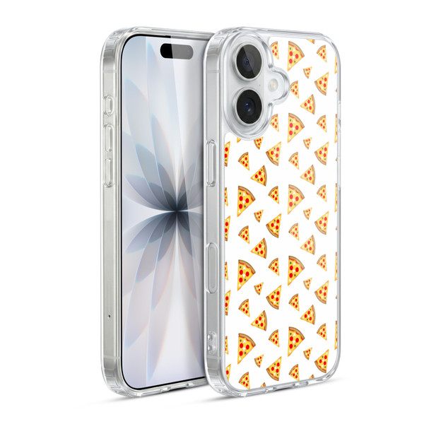 PLdesign Food Patterns Cool Fun Pizza Slices White Soft Gel Case for Apple iPhone 17