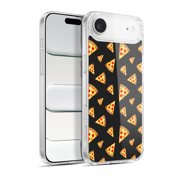 PLdesign Food Patterns Cool Fun Pizza Slices Black Soft Gel Case for Apple iPhone 17 Air