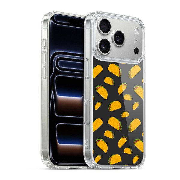 PLdesign Food Patterns Cool Fun Taco Soft Gel Case for Apple iPhone 17 Pro