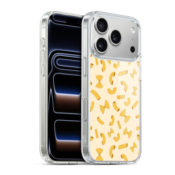 PLdesign Food Patterns Macaroni Pasta Gold Soft Gel Case for Apple iPhone 17 Pro