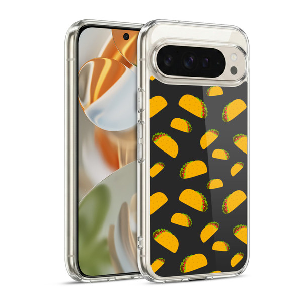 PLdesign Food Patterns Cool Fun Taco Soft Gel Case for Google Pixel 9 / Pixel 9 Pro