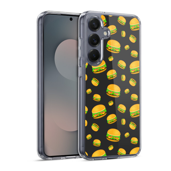 PLdesign Food Patterns Cool Fun Burger Soft Gel Case for Samsung Galaxy S25 & MagSafe