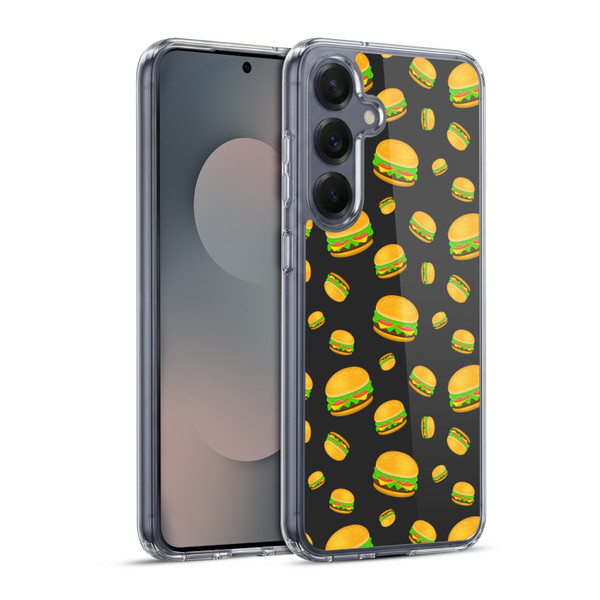 PLdesign Food Patterns Cool Fun Burger Soft Gel Case for Samsung Galaxy S25+ & MagSafe