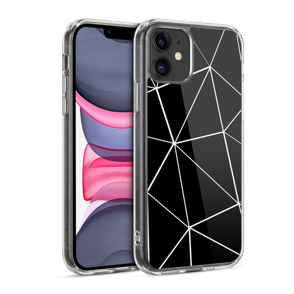 PLdesign Geometric Patterns Black Triangles White Lines Soft Gel Case for Apple iPhone 11