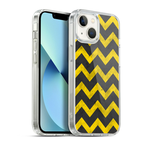 PLdesign Geometric Patterns Yellow Gray Vintage Soft Gel Case for Apple iPhone 13